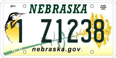 NE license plate 1Z1238