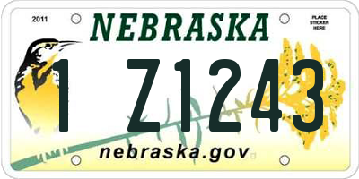 NE license plate 1Z1243