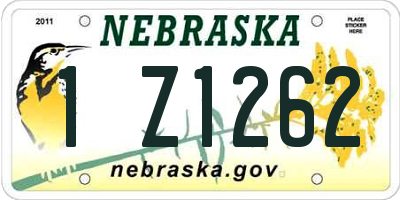 NE license plate 1Z1262