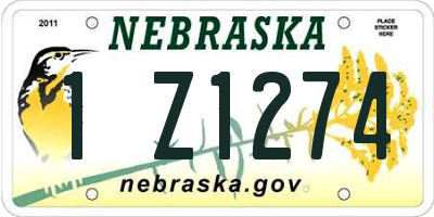 NE license plate 1Z1274