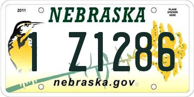 NE license plate 1Z1286