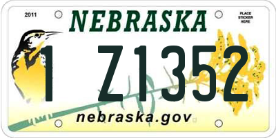 NE license plate 1Z1352