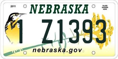 NE license plate 1Z1393