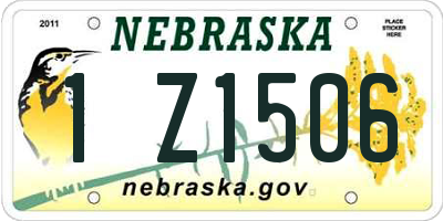 NE license plate 1Z1506