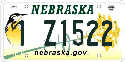 NE license plate 1Z1522