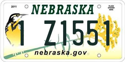 NE license plate 1Z1551