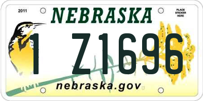 NE license plate 1Z1696