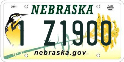 NE license plate 1Z1900