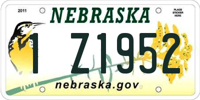 NE license plate 1Z1952