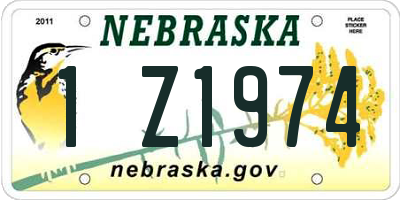 NE license plate 1Z1974