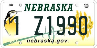 NE license plate 1Z1990