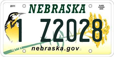 NE license plate 1Z2028