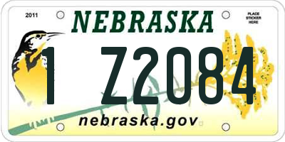 NE license plate 1Z2084