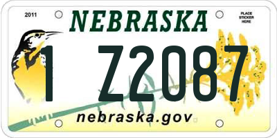 NE license plate 1Z2087