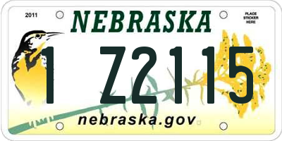 NE license plate 1Z2115