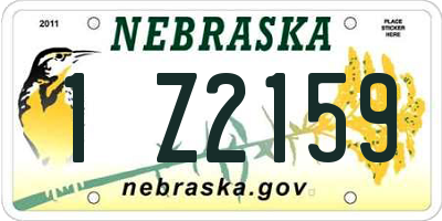 NE license plate 1Z2159