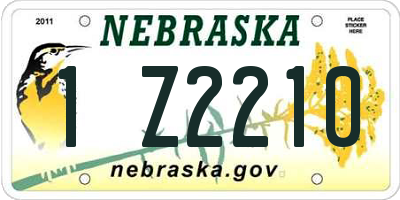 NE license plate 1Z2210