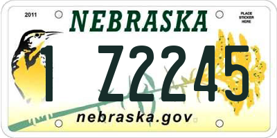 NE license plate 1Z2245