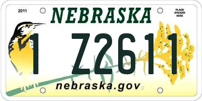 NE license plate 1Z2611