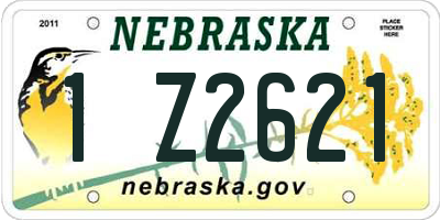 NE license plate 1Z2621