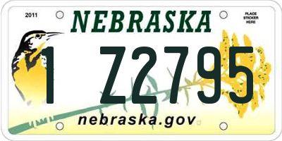NE license plate 1Z2795