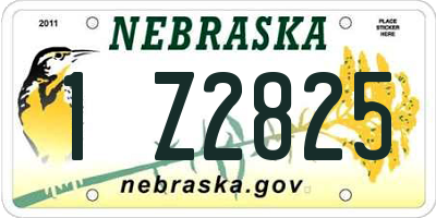NE license plate 1Z2825