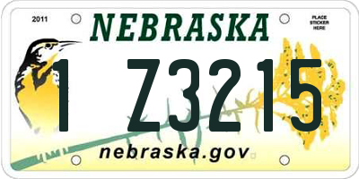 NE license plate 1Z3215