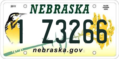 NE license plate 1Z3266