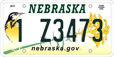 NE license plate 1Z3473