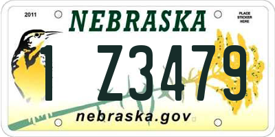 NE license plate 1Z3479