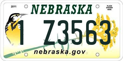 NE license plate 1Z3563