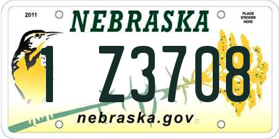NE license plate 1Z3708