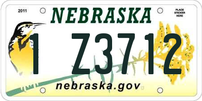 NE license plate 1Z3712