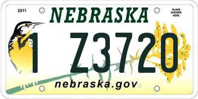 NE license plate 1Z3720