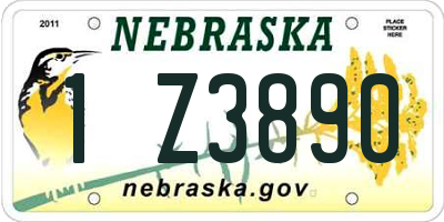 NE license plate 1Z3890