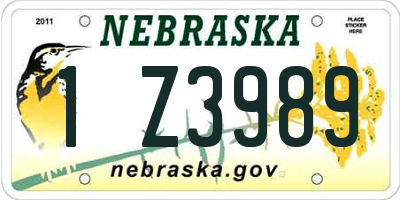 NE license plate 1Z3989