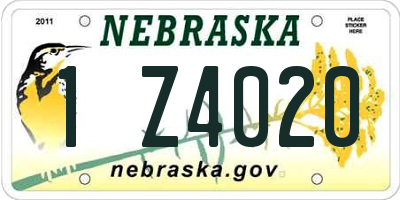NE license plate 1Z4020