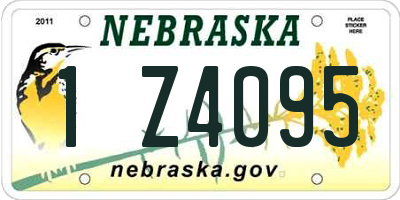NE license plate 1Z4095