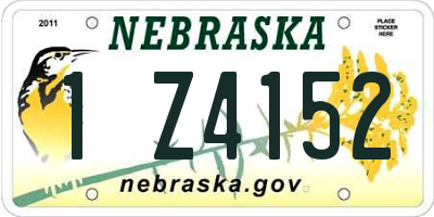 NE license plate 1Z4152