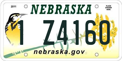 NE license plate 1Z4160