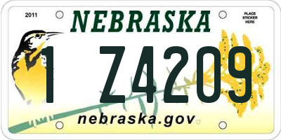NE license plate 1Z4209
