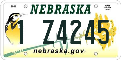 NE license plate 1Z4245