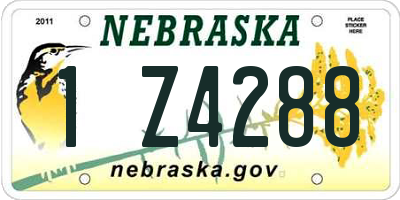 NE license plate 1Z4288