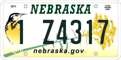 NE license plate 1Z4317