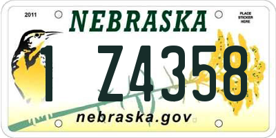 NE license plate 1Z4358