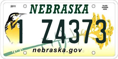 NE license plate 1Z4373