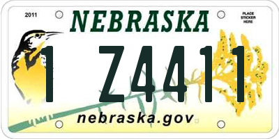 NE license plate 1Z4411