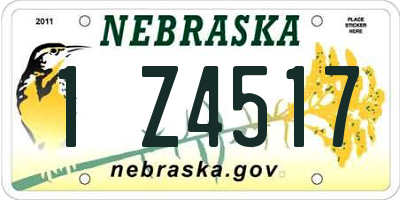 NE license plate 1Z4517