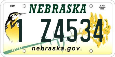 NE license plate 1Z4534