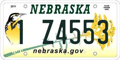 NE license plate 1Z4553